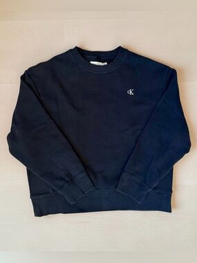 Calvin Klein Black Crewneck Sweatshirt with cK Logo